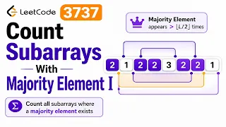 Leetcode 3737 Count Subarrays With Majority Element I