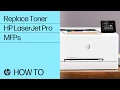 Replace toner cartridge HP Color LaserJet Pro M155-M156 M255-M256 M182-M185 M282-M285 MFPs