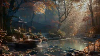 Sleep Music with Soft Piano and Bamboo Water Flow