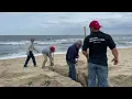 Excavating Storm Deposits in a Shallow Trench at North Beach Sandy Hook NJ