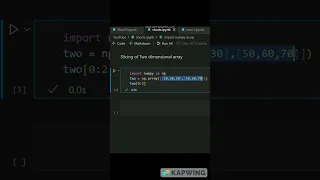 Slicing of 2D Array in Python