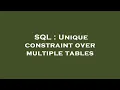 SQL Unique constraint over multiple tables