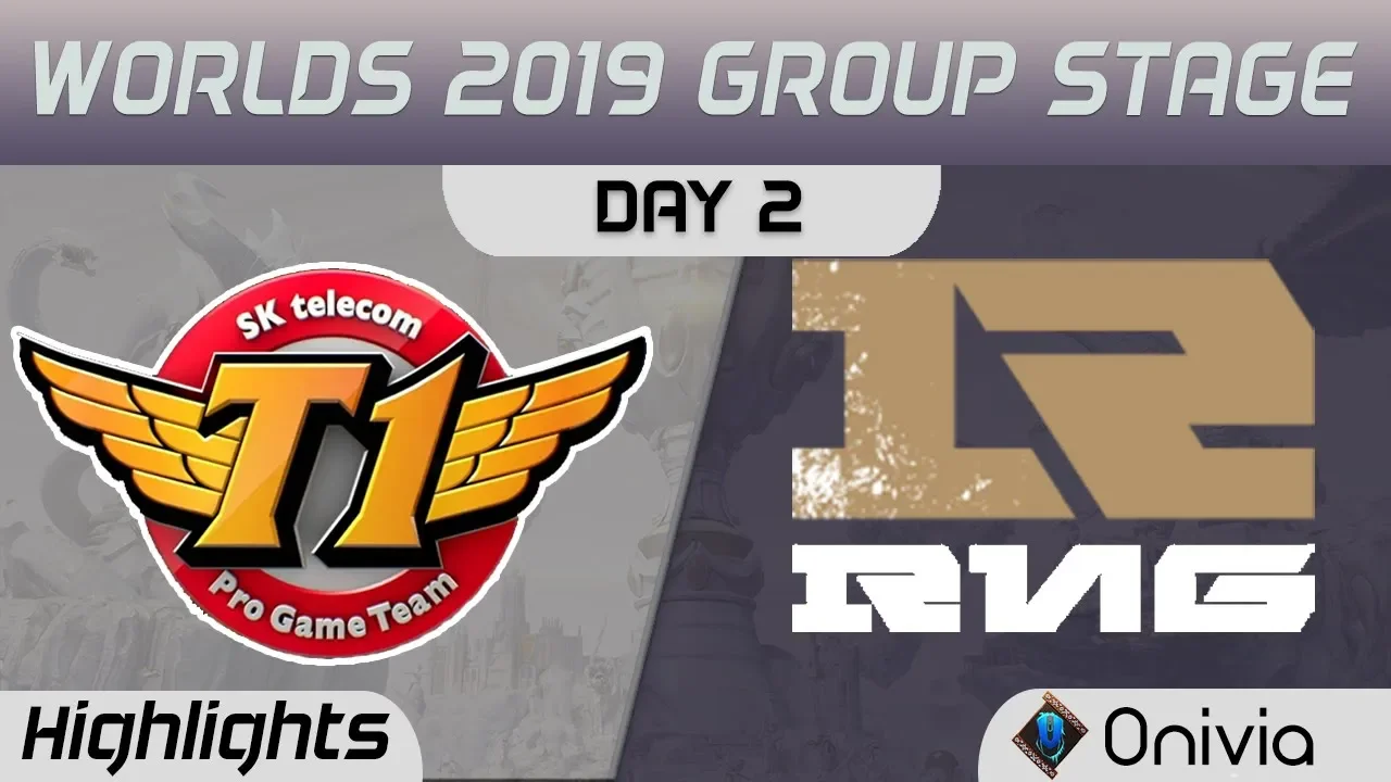 SKT vs RNG Highlights Worlds 2019 Main Event Group Stage SK Telecom T1 vs Royal Never Give Up by Oni