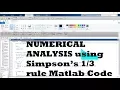Simpson Rule in MATLAB