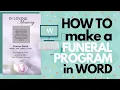 How To Make A Funeral Program In Word - The Funeral Program Site