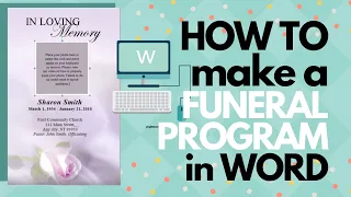 How To Make A Funeral Program In Word - The Funeral Program Site