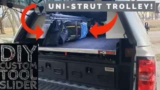 How To make a Unistrut Tool Slider for Work Truck New HVAC Truck Project Episode 5 DIY Trolley