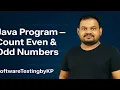 Java Program to Count Even and Odd Numbers Learn Java for Beginners SoftwareTestingbyKP