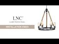 LNC wagon wheel chandelier installation tutorial