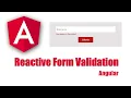 Reactive form validation Angular Reactive form Validation Angular tutorial Angular Form