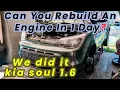 Kia Soul Engine Pulled Rebuilt Running in the Same Day