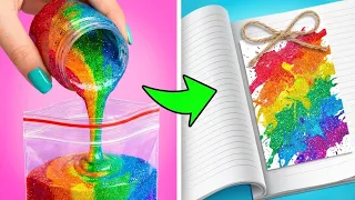 ¡Pintura Acrílica Fácil y DIY Arcoíris! 🎨🌈 Ideas Creativas para la Escuela