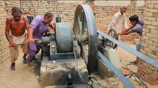 Heavy Old Black Diesel Engine Amazing Starting Ruston Hornsby Engine Sound 