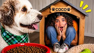 24 HORAS VIVIENDO EN LA CASA DE MI PERRO 🐶🏠