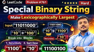 LeetCode 761 - Special Binary String Java Solution Recursion Sorting Explained Hard Problem