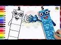 Numberblocks Glittery Numberblock 5 Drawing Coloring For Kids Learn To Draw Numberblocks Art Easy