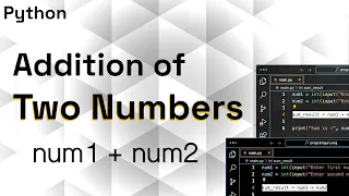 Python Program to Add Two Numbers Using Addition Operator Python for Beginners