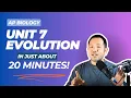 Let s review the Unit 7 on Evolution in 20 MINUTES