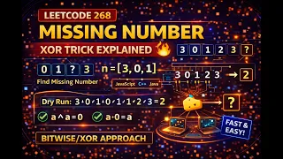 LeetCode 268 Solution Missing Number Problem Bit Manipulation Easy Trick