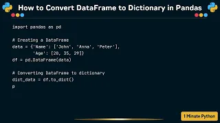How to Convert DataFrame to Dictionary in Pandas