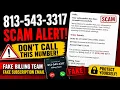 813-543-3317 Scam Fake Billing Team Subscription Renewal Email Explained