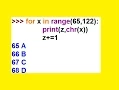Python Print alphabet with chr function