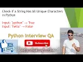 Check if a String Has All Unique Characters in Python