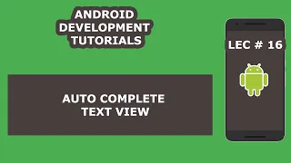 Autocomplete Textview Tutorial in Android 16 Android Development Tutorial for Beginners