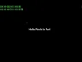 Hello World in Perl
