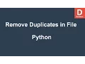 Python Remove Duplicates from Text File