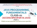 JAVA PROGRAMMING FUNDAMENTALS CLASS-01 PUBLIC PRIVATE ACCESS SPECIFIER WITH EXAMPLE