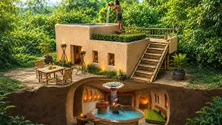 I Built a Secret Underground House With a Luxury Tub House on Top | Real Life Build