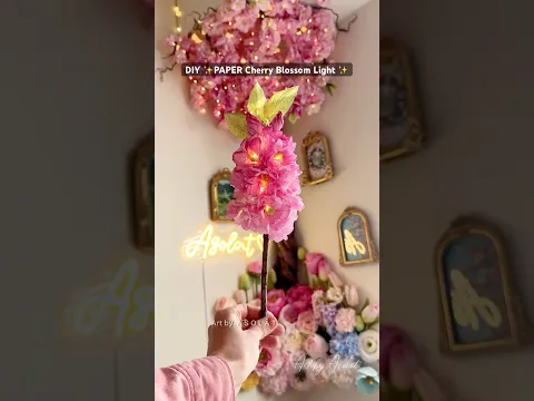 DIY Paper Cherry Blossom Light | How to make a Kwanzan Cherry Blossom