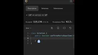 Leetcode 1013 Partition Array Into Three Parts with Equal Sum