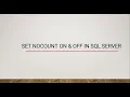 SET NOCOUNT ON OFF in SQL Server A Comprehensive Guide