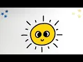 How to draw the SUN - Easy Kids Tutorials for Kids Toddlers Preschoolers