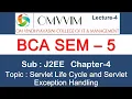 BCA sem-5 J2EE Chapter-4 Servlet Life Cycle and Servlet Exception Omvvim College Morbi