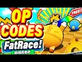 ALL NEW SECRET CODES IN ROBLOX FAT RACE CLICKER roblox fat race clicker codes 2022