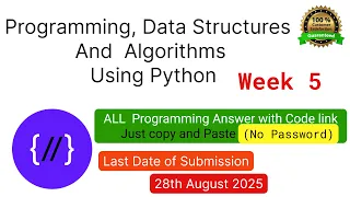 NPTEL Programming Data Structures and Algorithm Using Python week 5 programming Ans with code link