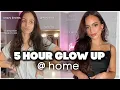 5 Hour Glow up at HOME eyebrow threading nails blow out tan Janelle Mariss