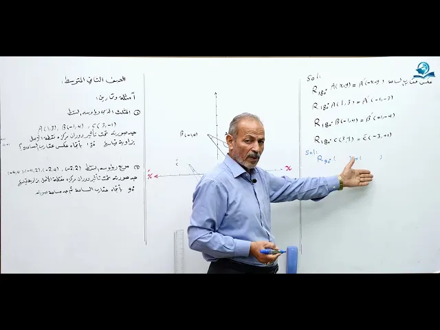 امثلة و تمارين الدوران - مادة الرياضيات للصف الثاني المتوسط