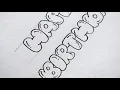 HAPPY BIRT AY Bubble calligraphy letters Bubble alphabets