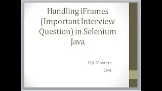 Handling iFrames Important Interview Question in Selenium Java