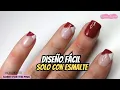 Diseno de unas rojo con blanco facil