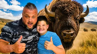 Caleb Meets GIANT Wild Buffalo! 🦬