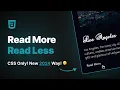 How To Create Read More Read Less Button with CSS Only