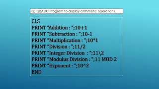 Qbasic Tutorial - Arithmetic Operators