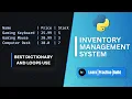 Python Inventory Management System Dictionary Project Part-1 Learning Python Day 32
