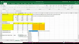 EXCEL How to solve Assignment problem - Bulldozers moved to construction sites to minimise distance