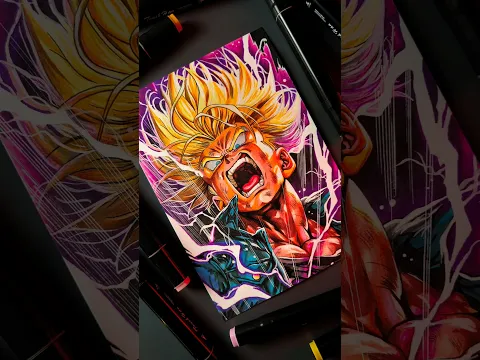 😱 I Drew Future Trunks Using the Cheapest Alcohol Markers! ⚡🔥 #shorts #anime #dragonball
